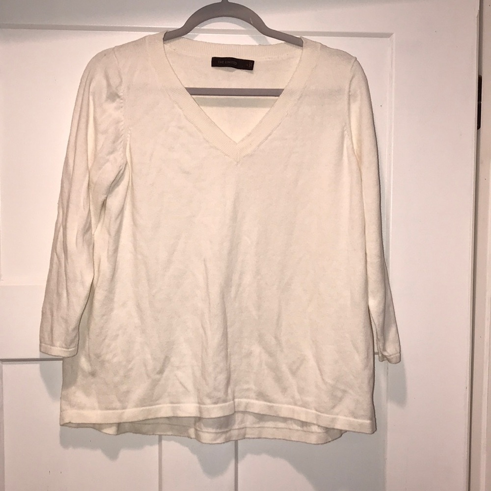 The Limited cream cotton/cashmere sweater